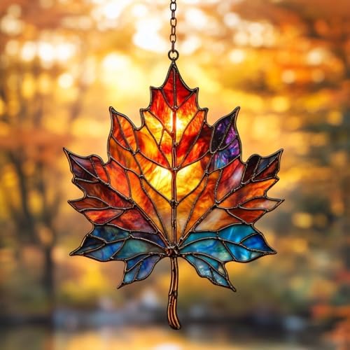 Maple Leaf in Autumn Acrylic Suncatcher by AVAGAN