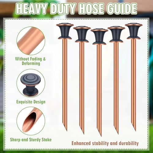 Tandefio 5 Pcs Garden Hose Guide Stake 17 Inch Heavy Duty Decorative - Image 3