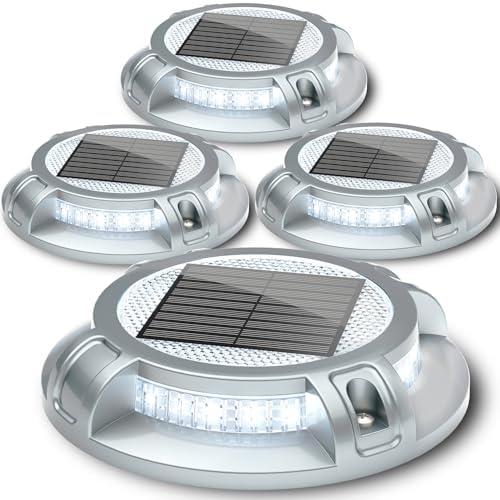SIEDiNLAR Solar Driveway Lights Outdoor 4 Modes, 40 LEDs 4 Pack White/Warm by Siedinlar