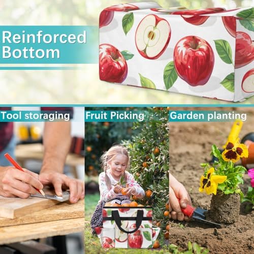 Fruits Half Apples Garden Tool Bag Tote for Men Women Multiple Pockets Wide Mouth Heavy Duty Waterproof Tool Organizer Bag for Outdoor Lawn Yard Portable Gardening Storage With Elasticbands - Image 6