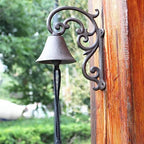 Cast Iron Doorbell Dinner Bell Retro Wall Mounted Hanging Door Bell, Antique Decorative Doorbell-Indoor Outdoor Manually Shaking Wall Mounted Medieval Rustic Door Bell - Image 4