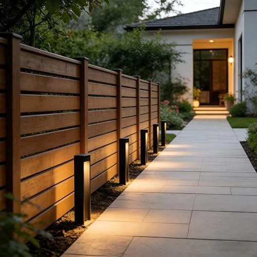 Pathway Lights For Outdoor Pedestal Bollard Lighting Fixtures Aluminum LED Waterproof Exterior Landscape Path Lights Hardwired 3000K Post Lanterns For Garden Lawn Patio Courtyard Driveway Lighting - Image 2