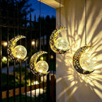 Solar Moon Lanterns Outdoor Waterproof Hanging Solar Lights Garden Decor by Amugmilk