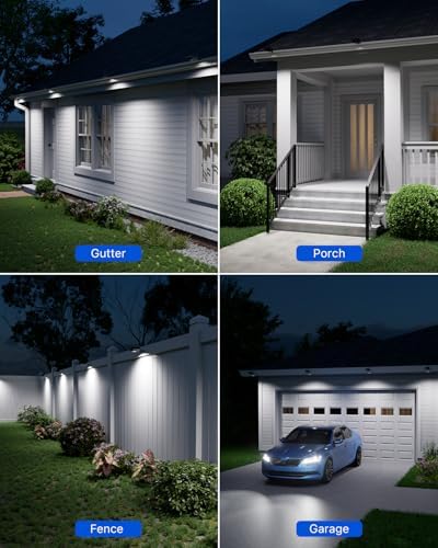 FALOVE 8 Pack Cool White Solar Powered Gutter Lights Outdoor Waterproof - Image 4