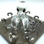 Octopus Miniature Hand Blown Glass Art Figurines Sea Animals Collectible Gift Decorate (4 inches Clear Silver) - Image 3