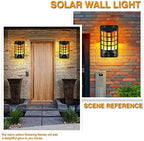 Aityvert Solar Flame Lights Outdoor, Waterproof Flickering Flame Solar Lights Dark Sensor Auto On/Off 66 LED Solar Powered Wall Mounted Night Lights Lattice Design for Patio Deck Driveway - Image 2
