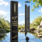 65" Extra Large Wind Chimes for Outside Deep Tone, 6 Extra-Thick Aluminum Tubes for Lasting Resonance, Big Outdoor Wind Chime for Garden Patio Decor, Relaxing Gift for Mom Dad Men Neighbors, Black by FSVGYY