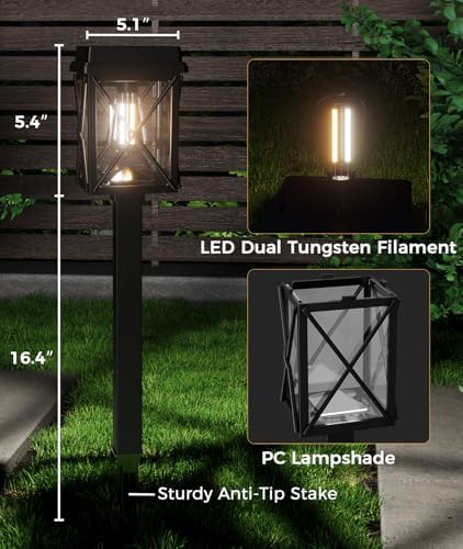 XMCOSY+ Solar Pathway Lights, 8 Pack Bright Solar Walkway Lights Outdoor - Image 4