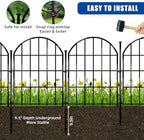 26 Pack Decorative Garden Fence, 22in X 28ft Arched No Dig Fence Border, Garden Edging Border, Rustproof Metal Animal Barrier with Ground Stake for Dog, Rabbit, Outdoor Yard Patio Decor - Image 6