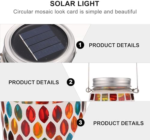 Outdoor Solar Lamp Ornament Hanging Glass Garden Light Lantern - Image 3