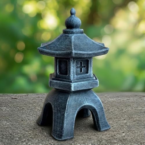 OLOMA Japanese Pagoda Lantern Garden Statue Outdoor Decor Small Size Zen Stone Lantern Sculpture Yard Patio Lawn Asian Temple Figurine Meditation Garden Ornament - Image 5
