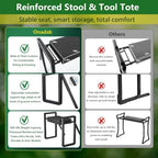 Garden Kneeler and Seat Foldable Gardening Stool with Extendable Legs - Image 6