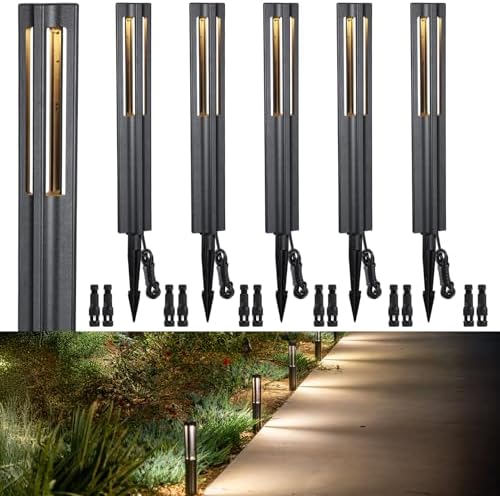 LEONLITE 6-Pack 3W LED Low Voltage Path Lights Aluminum 3000K Black by LEONLITE