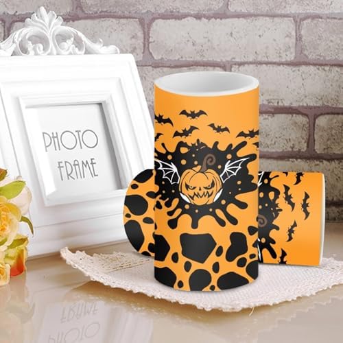 Flameless Candles Halloween Battery Operated Flameless Candles with Timer Remote, Pumpkin Bat LED Real Wax Relistic Pillar Lights for Trick or Treat Party Decoration - Image 3