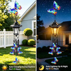 Large Solar Butterfly Wind Chimes, Gifts for Women Mom Grandma Wife Sister Daughter Neighbor, Black Metal Wind Chimes with Wind Catcher, Solar Decor Lights for Outdoor Garden Patio Yard Porch Window - Image 6