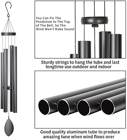 Large Wind Chimes Outside Deep Tone,44" Memorial Wind Chimes Outdoor with 4 Heavy Tubes Soothing Melody Sympathy Gift for Mom Patio Hanging Decor - Image 5