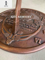 Brass Thoreau Sundial with Owl Face-Decorative Garden Timepiece-Garden Sundial-Solid Brass Verdigris Highlight Finish Perefct for Gifting - Image 3