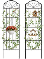 VOXOR Metal Trellis for Climbing Plants Outdoor, 70 * 19.7 Inch Tall Garden Trellis with Black Rustproof Coating, Decorative Rose Trellis for Climbing Roses, Vines, and Flowers, 2 Pack by VOXOR