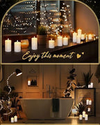 VIHOSE 9 Pack White Flameless Candles Set with Remote and Timer Flickering Flameless Battery Candles Flat Top LED Pillar for Wedding Outdoor Home Festival Decoration(D 3'' H 4'' 5'' 6'') - Image 4