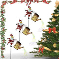 Christmas Solar Kettle Lights Garden Lawn Decorative Lights, Waterproof Hanging Christmas Santa Solar Kettle Light, Watering Can with Cascading Lamp, Stake for Garden Decor (Rainbow Light, 3 Pcs) by Unknown
