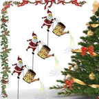 Christmas Solar Kettle Lights Garden Lawn Decorative Lights, Waterproof Hanging Christmas Santa Solar Kettle Light, Watering Can with Cascading Lamp, Stake for Garden Decor (Rainbow Light, 3 Pcs) by Unknown