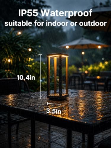 4Pack Cordless Table Lamp Rechargeable, 10" Portable Table Light - Image 2