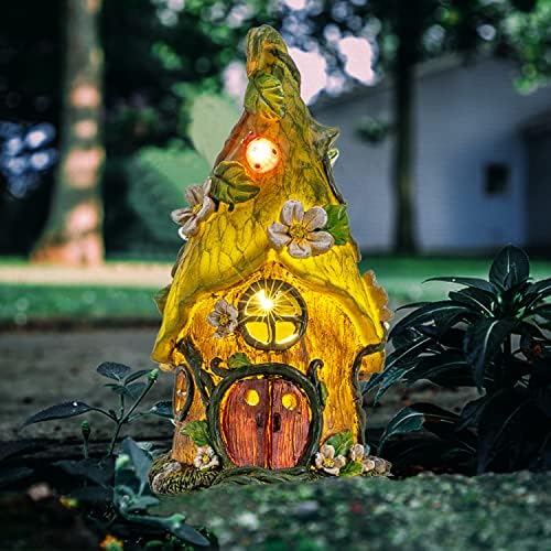 AIINY Garden Decor Outdoor Solar Statues, 9.4Inch Resin Fairy Garden Solar Lights Birthday Gifts for Women Yard Decorations, Gardening Gifts for Patio, Balcony, Porch Decor by AIINY