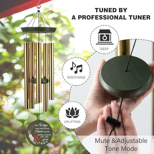 ASTARIN Personalized Large Deep Tone Cardinal Wind Chimes, Customized Memorial Gifts for Loss of Lover/Sister/Friend, Sympathy Gift Wind Chime for Condolences Remembrance(Produced in Texas) - Image 4