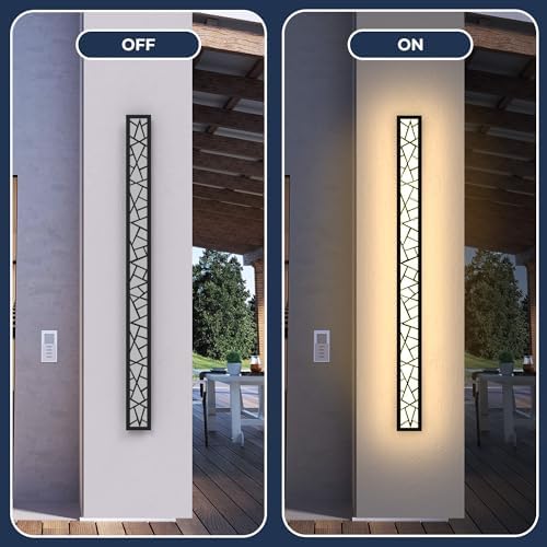 Outdoor Wall Lights 39.4inch Modern Outdoor Wall Sconce LED Long Wall Sconces Black Front Porch Light Waterproof Led Wall Light IP67 3000K Exterior Lighting Fixtures - Image 5