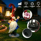 Garden Gnome Statue with Solar Lights Garden Sculptures Patio Outdoor Decor - Image 5