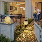 TAKE ME 2 Packs White Solar Lanterns Outdoor Waterproof Garden Laterns Metal Retro Lights for Mothers Gifts Mom Wife Grandma Birthday Gifts (White Set of 2) - Image 3