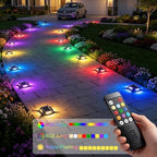LumiZen Upgraded Solar Driveway Lights with Remote Control 12 Pack, 9 Color Changing & 12 Modes IP68 Waterproof for Marine Dock Deck and Walkway Pathway Garden Yard, RGB LED Outdoor Markers Landscape - Image 2