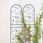 4 Pack Metal Garden Trellis 71" Tall Outdoor Climbing Plant Support for Roses, Flowers, Rustproof Durable Black Galvanized Tube, Lawn Garden Fence Decor Screen (4, Black birds-71 H) - Image 6