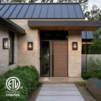 Cerdeco 9" Modern Outdoor Wall Light with Striped Tempered Glass,2 Pack - Image 2