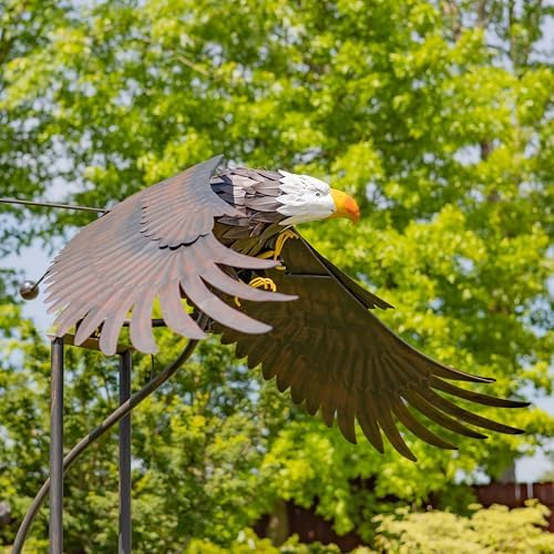 Large Rocking Animals with Flapping Wings Garden Stakes (Multicolor, XL Bald Eagle) - Image 5