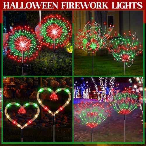 Tujoe 6 Pcs Christmas Solar Firework Stake Lights 180 LED 8 Modes - Image 6