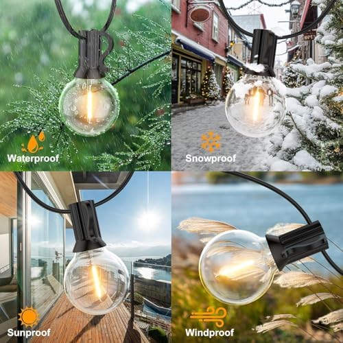 GPATIO Outdoor String Lights, 50FT G40 Bulbs Shatterproof Patio Lights, Waterproof Dimmable Hanging Outdoor Lights, Connectable LED Outside Lights for Backyard Yard Gazebo Porch Party - Image 2