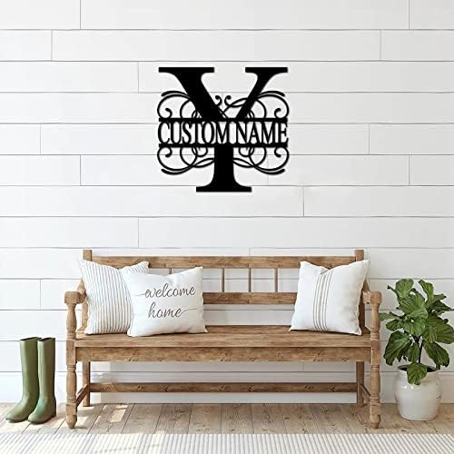 Metal Sign Y Custom Name Initial Letter Monogram Country Long Lasting Steel Metal Wall Decor Art Sign Modern Metal Door Hanger Sign for Patio Patio Decor Wedding Gift 24 Inch - Image 5