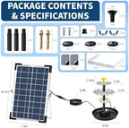 Yeomi 6W Solar Fountain for Bird Bath, Solar Fountain Pump - Image 7