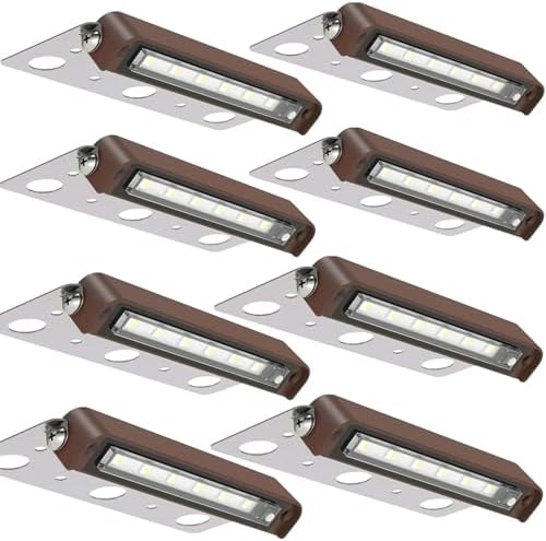 rosykite LED Retaining Wall Lights 8-Pack, 7 Inch 5W Hardscape Paver Lights, 5CCT 2200K-5000K, 270° Rotatable Low Voltage 12-24V Outdoor Step Lights, ETL Listed Landscape Lights for Deck Stairs Patio by RosykiteBuyNow