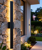 Aipsun 2 Packs Black Outdoor Wall Light 39.4inch Modern LED Exterior Wall Sconce, Long LED Linear Exterior Lights 3000K 4000K 6000K for Entrance, Hallway, Garage, Porch(3CCT) - Image 2