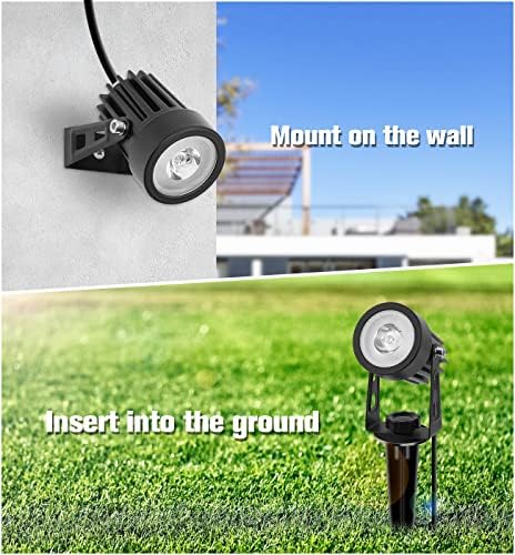 APONUO Metal Solar Spot Lights Outdoor with 9.8ft Cable Solar Powered Landscape Lighting Low Voltage IP65 Waterproof Auto On/Off for Outside Garden Yard Landscape Pathway Garage-Multicolor(2-in-1) - Image 6
