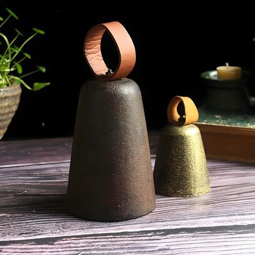 Cast Iron Shaking Bell for Picnic Table/Coffee Shop, Handcrafted Hanging Door Bells with Hanging Ring, Bell Diameter 10.5cm - Image 7