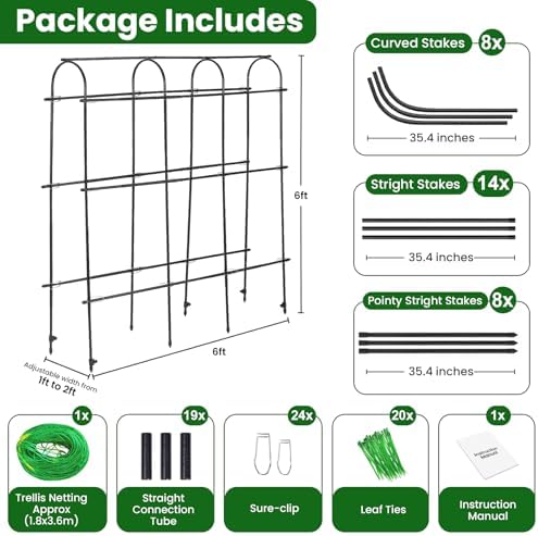 OTOSUNNY 72"x72" Garden Arch Trellis for Climbing Plants, Black - Image 2