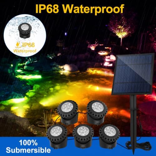 T-SUN Solar Pond Lights RGB, Solar Underwater Pond Lights Color Changing - Image 4