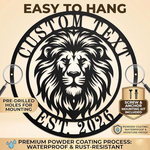 Personalized Lion Metal Sign，Customized Lion Decorative Wall Art ，Home Decor Wall，Animal Metal Wall Art, Wild Animal Decor Gift for Lion Lovers - Image 5