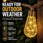 Solar String Lights Outdoor, 18Ft 10 LED Boho Rope Lights with Warm White Bulbs, Solar Powered Patio Lights with 8 Modes, Waterproof, for Garden Porch Decor (20, Warm White, 5m) - Image 5
