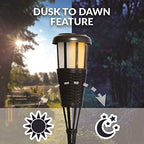 Newhouse Lighting FLTORCH4-B Solar-Powered Flickering Flame Outdoor Island Torches, 4-Pack, Dark Chocolate,Black - Image 6