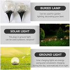 Solar Underground Light 15Cm Crackle Ball with 30 Warm Yellow LEDs, Waterproof Outdoor Solar Garden Decoration Lamp for Patio Lawn Pathway Landscaping - Image 7