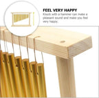 Copper Tube Wind Chime Percussion Instrument with Solid Linden Wood Frame, 20-Tone Hanging Windchime in Golden Finish for Studio Sound Effects, Stage Percussion Setup and Home Decor - Image 2